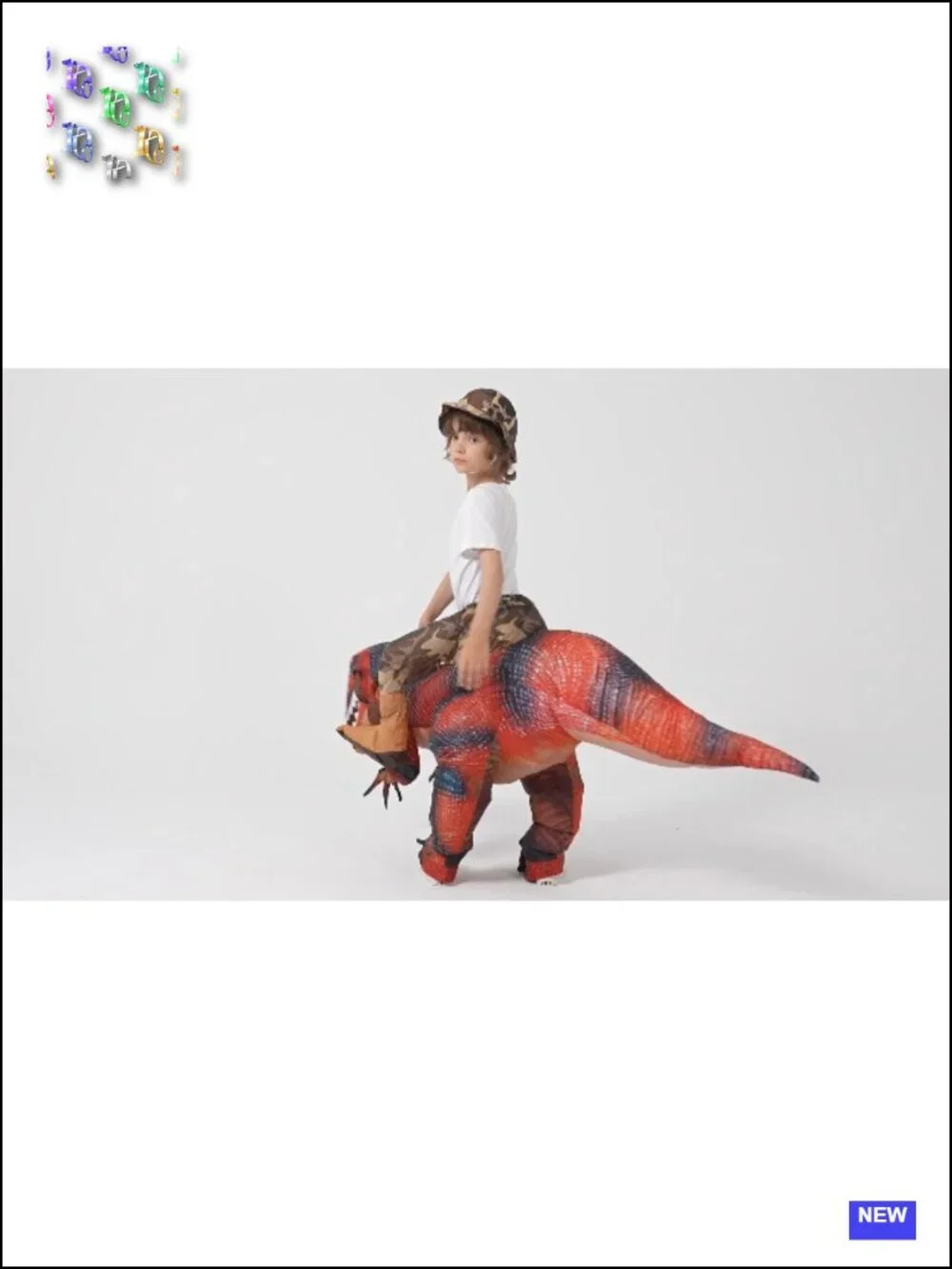 Kids Inflatable Dinosaur Costume Halloween Cosplay Blow Up T-Rex Funny Party